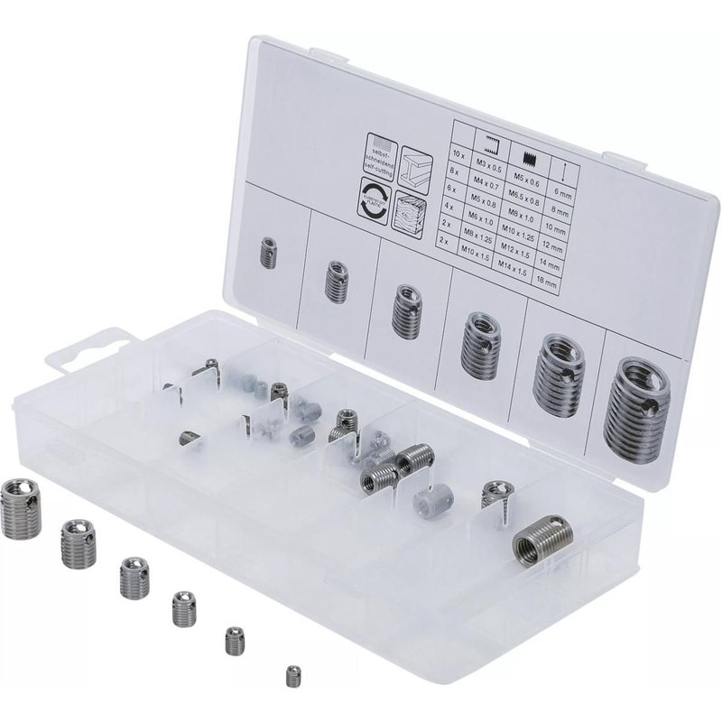 INSERTS FILETES AUTOTARAUDEURS 32 PCS - ASSORTIMENT 5 Ă 14 mm