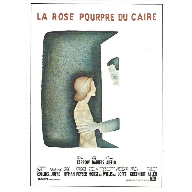 Mini Affichette De Cinéma "La Rose Pourpre Du Caire" 1985 Film De Woody Allen