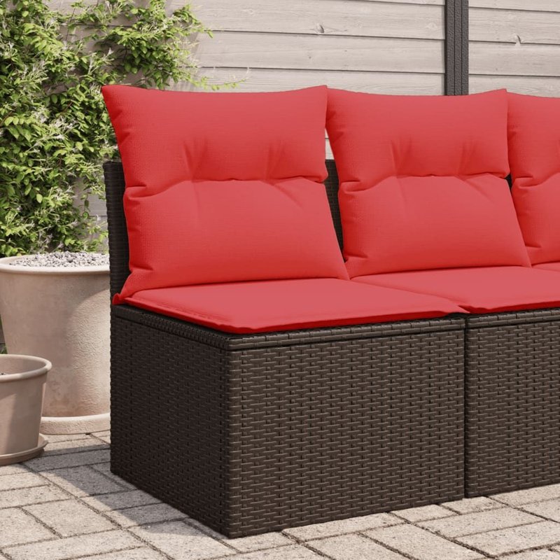 Vidaxl Chaise De Jardin Sans Accoudoirs Avec Coussins Marron Rotin