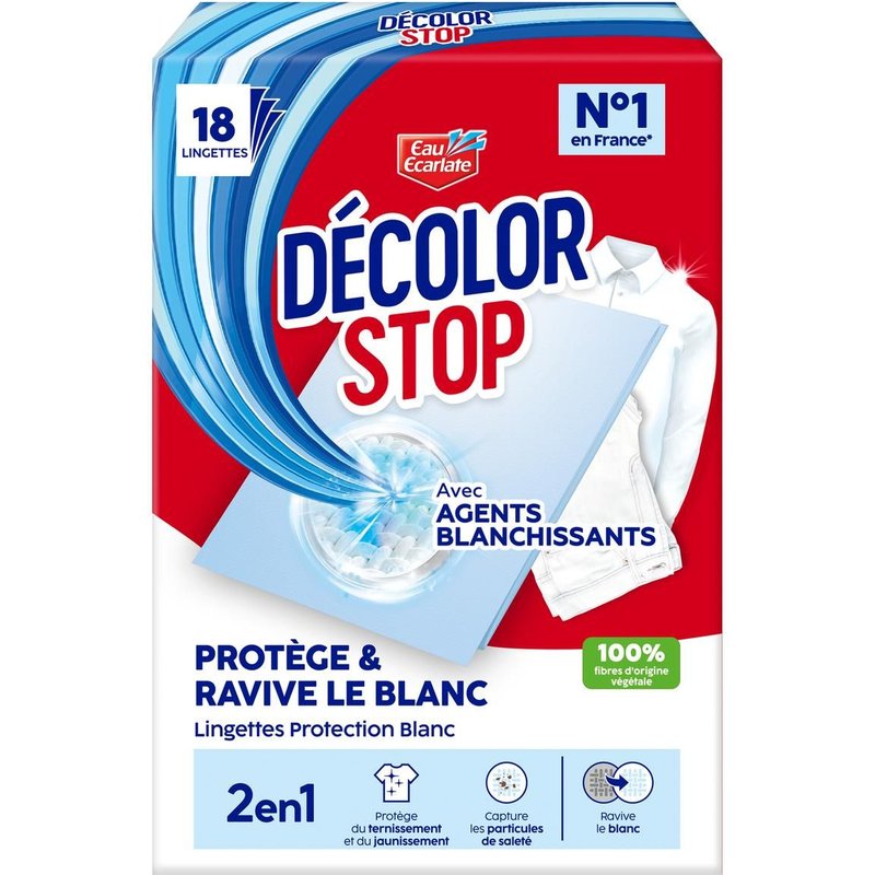 DECOLOR STOP Ravive le Blanc x18 Lingettes