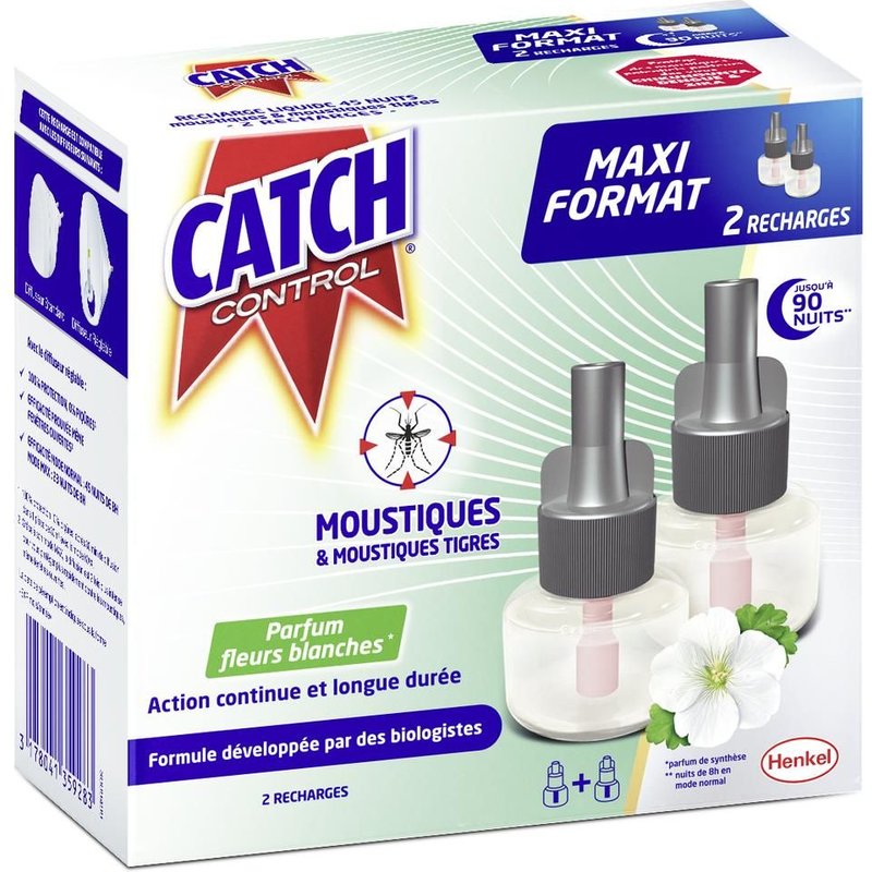 CATCH CONTROL Recharges liquides Répulsif Maxi Format 2x45 Nuits