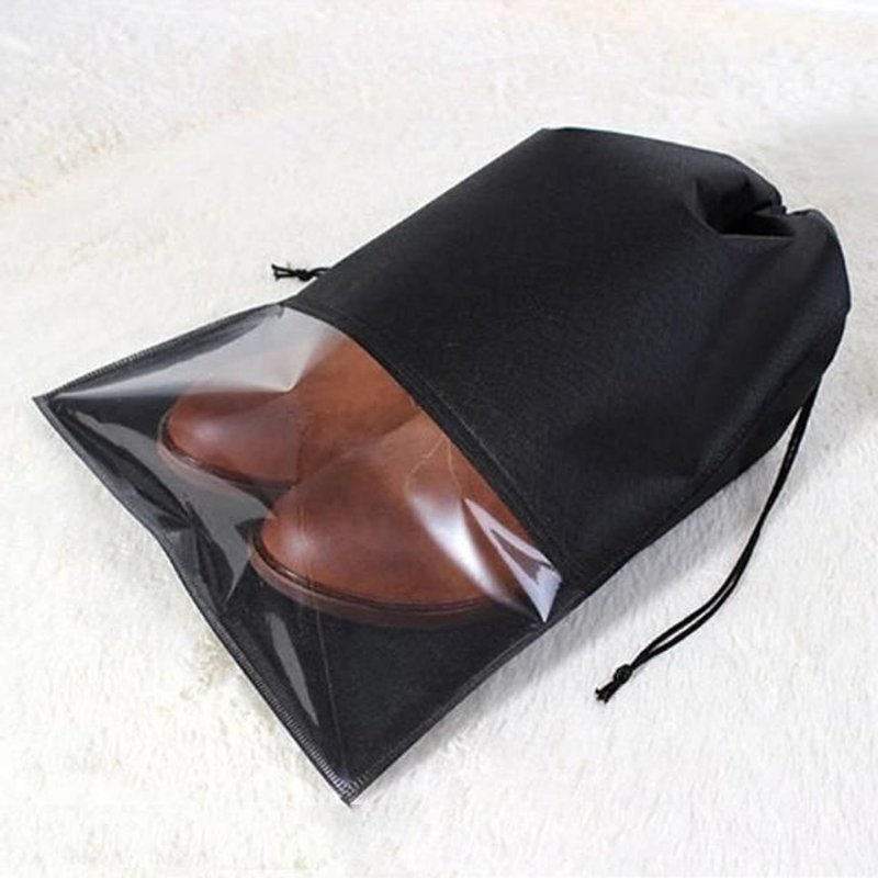 Sac De Rangement Pour Chaussures Imperméables-10 Pcs Pochette De Rangement Portable,32x44cm,Noir Noir