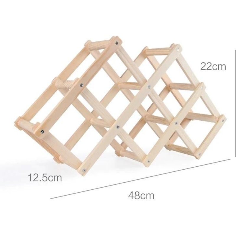 Casier À Vin-Support En Bois Pliable Pour 6 Bouteilles,Présentoir De Bar De Cuisine-