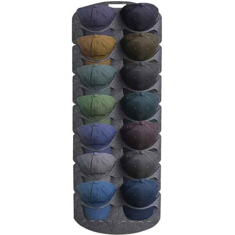 Présentoir De Casquette De Baseball En Feutre-2 Sacs De Rangement Non Tissés,14 Grilles
