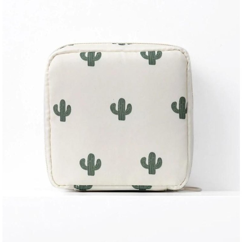 Sac De Rangement Pour Serviettes Hygiéniques De Voyage-Épaissi,3 Pièces,Design Cactus