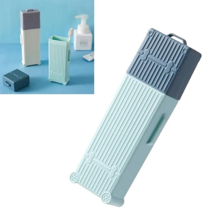 Ensemble De Tasses De Lavage De Voyage-4 Brosses À Dents Portables Et Boîte De Rangement-(Poudre De Fleur De Cerisier)