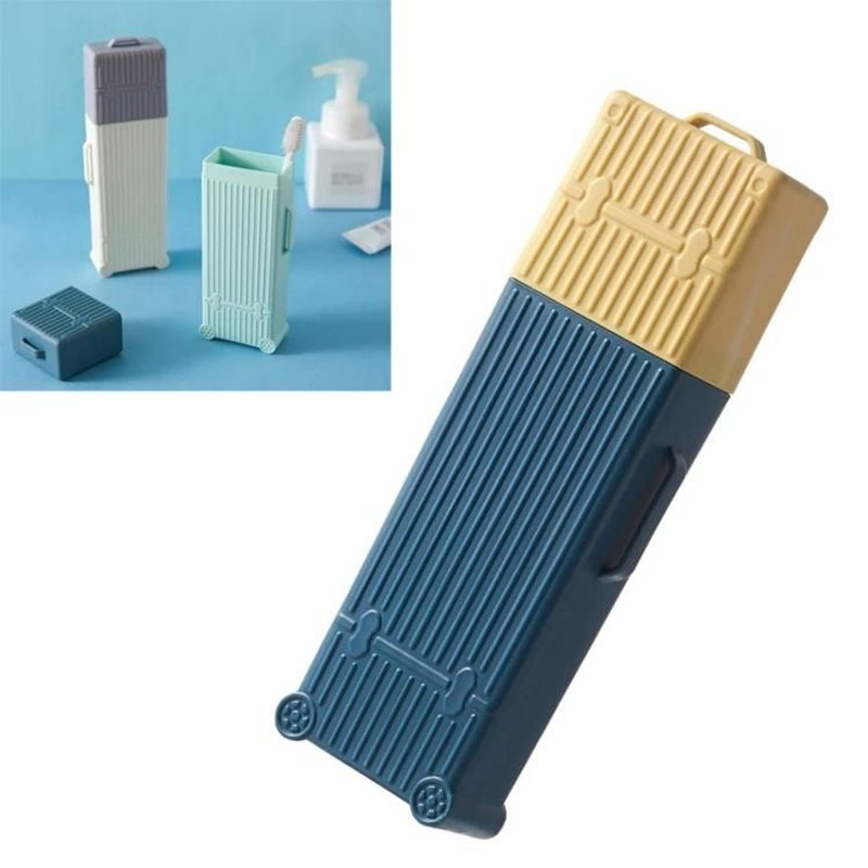 Ensemble De Tasses De Lavage De Voyage-4 Pcs Boîte De Rangement De Brosse À Dents Portable-(Poudre De Fleur De Cerisier)