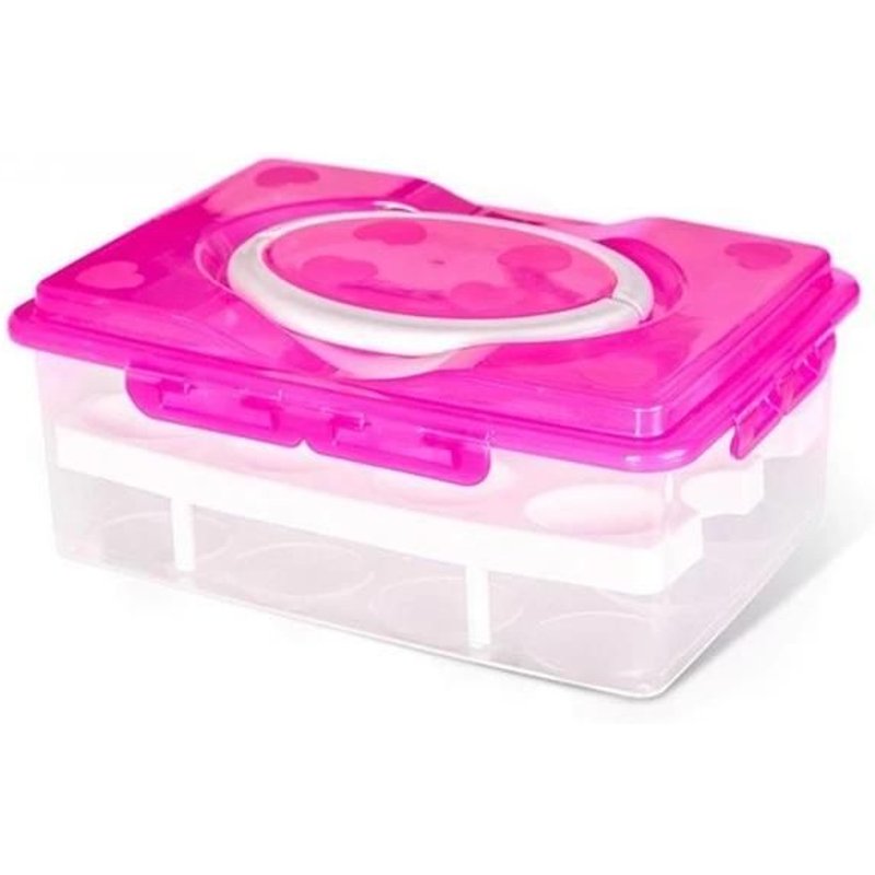 Porte-Oeufs Portable-2 Couches,24 Fentes,Étui De Rangement En Plastique Pp-