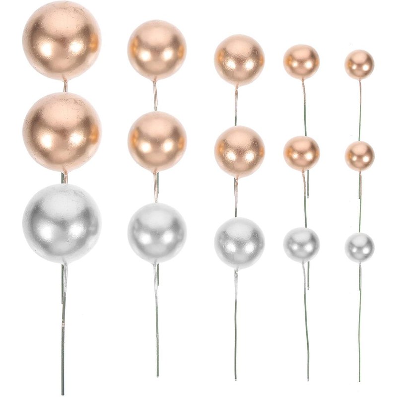 Décorations De Gâteaux En Forme De Boules Dorées Et Noires Pour Fêtes D'anniversaire - Ensemble De 60 Décorations En Mousse De Qualité Supérieure