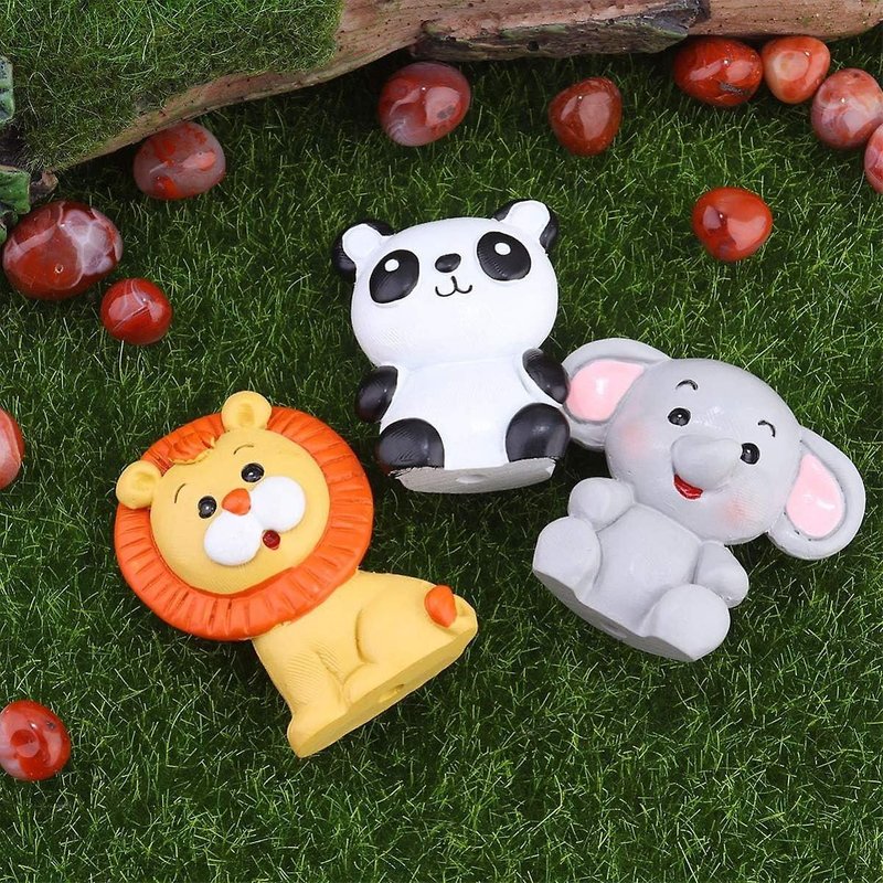Ensemble De Décorations De Gâteaux Jungle Safari Avec Éléphant, Lion, Girafe, Panda Et Renard Pour Gâteaux D'anniversaire Et Cupcakes Pour Enfants