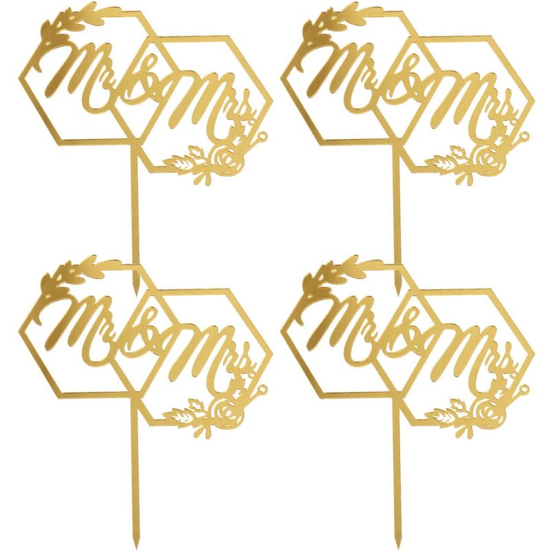 Décorations De Gâteaux D'anniversaire En Acrylique De Haute Qualité - Lot De 4 Modèles Uniques Pour Célébrations Et Événements