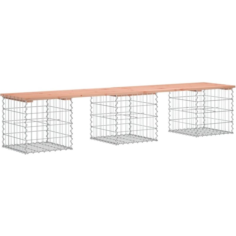 Vidaxl Banc De Jardin Design Gabion 203x44x42cm Bois Massif De Douglas