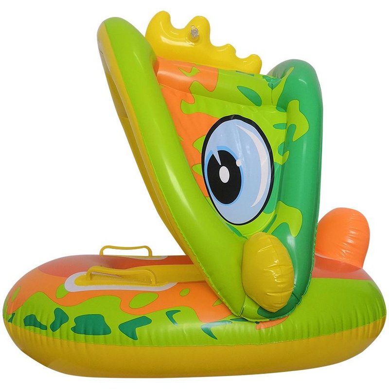 Bateau Dinosaure Avec Pompe Anneau De Natation Bébé Voiture, Siège De Piscine Avec Pare Soleil, Bague De Natation Flottante Bouée Bébé De Piscine, Anneau De Natation Gonflable Pour Enfants 12-36 Mois