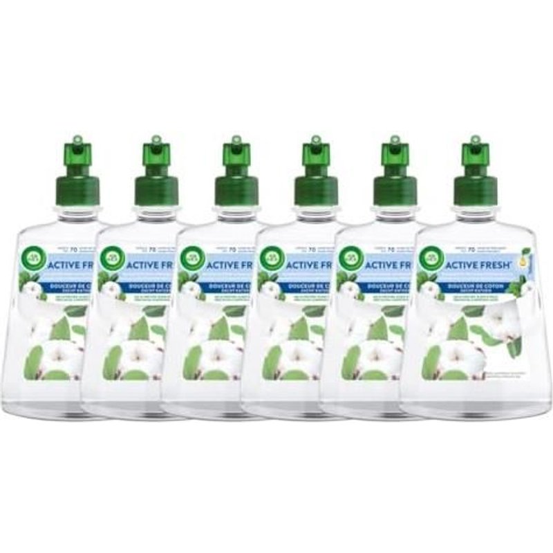 AIR WICK Lot de 6 Désodorisants Maison Spray Automatique Sans Gaz Active Fresh - Parfum Fraîcheur de coton