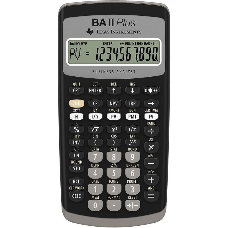 Calculatrice financière Texas Instruments BA II Plus pour entreprises et étudiants