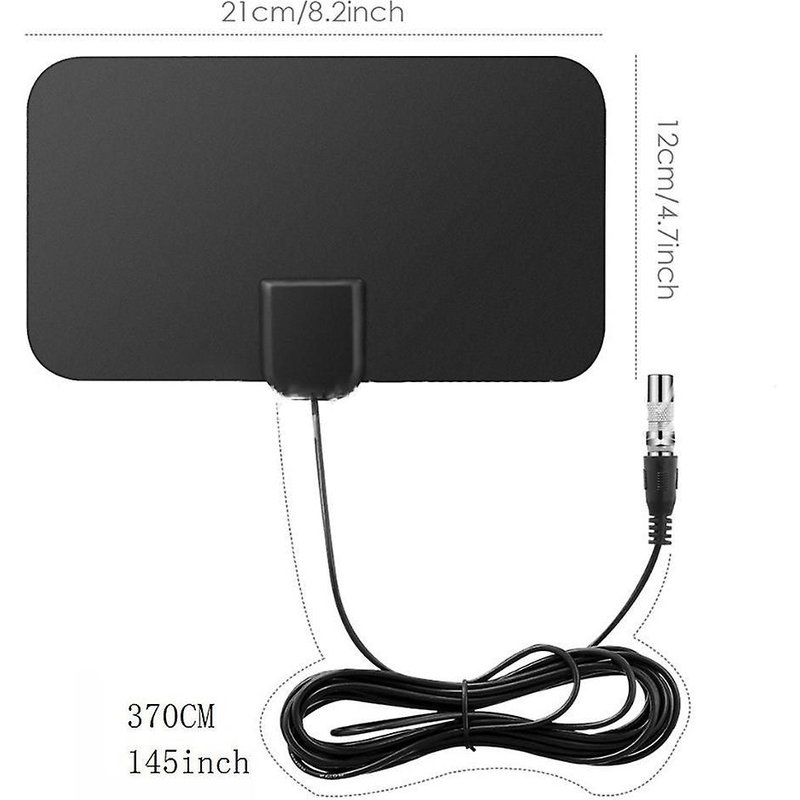 Antenne TV intérieure avec réception longue portée et câble coaxial de 4 m pour les chaînes Freeview HD
