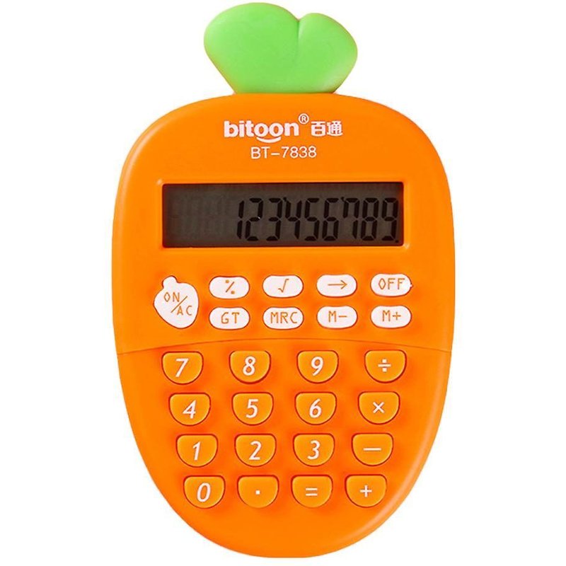 Calculatrice portable orange durable avec affichage à 12 chiffres pour la maison, le bureau et l'école