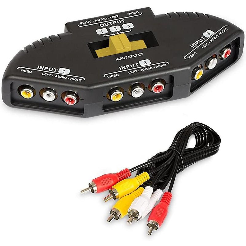 Répartiteur audio/vidéo RCA 4 voies pour projecteur TV - Connexion Xbox, DVD, PS3, Wii, décodeur câble - Plug and Play