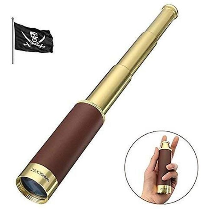 Télescope monoculaire étanche de haute qualité avec finition en laiton et poignée en cuir pour les aventures en plein air