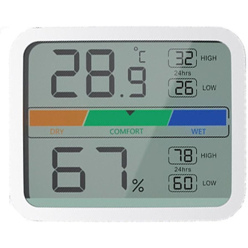 Indicateur de confort d'air à 3 niveaux, hygromètre avec thermomètre numérique et plusieurs options de montage