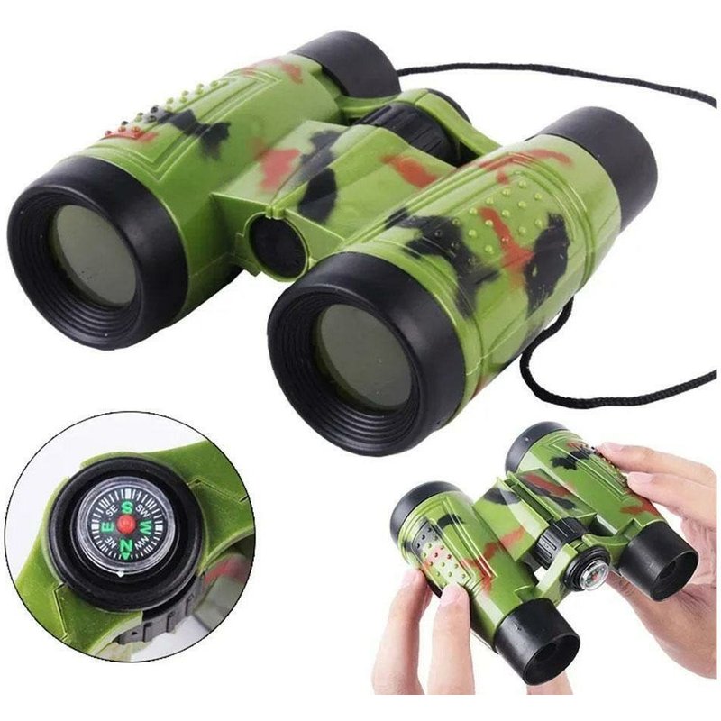 Jumelles pour enfants avec boussole, angles réglables, design compact, idéales pour les aventures en plein air