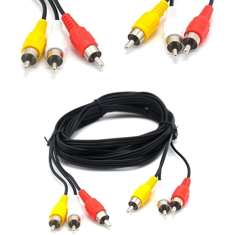 Câble 3 RCA mâle vers 3 RCA mâle pour connexion audio et vidéo - Câble composite de haute qualité