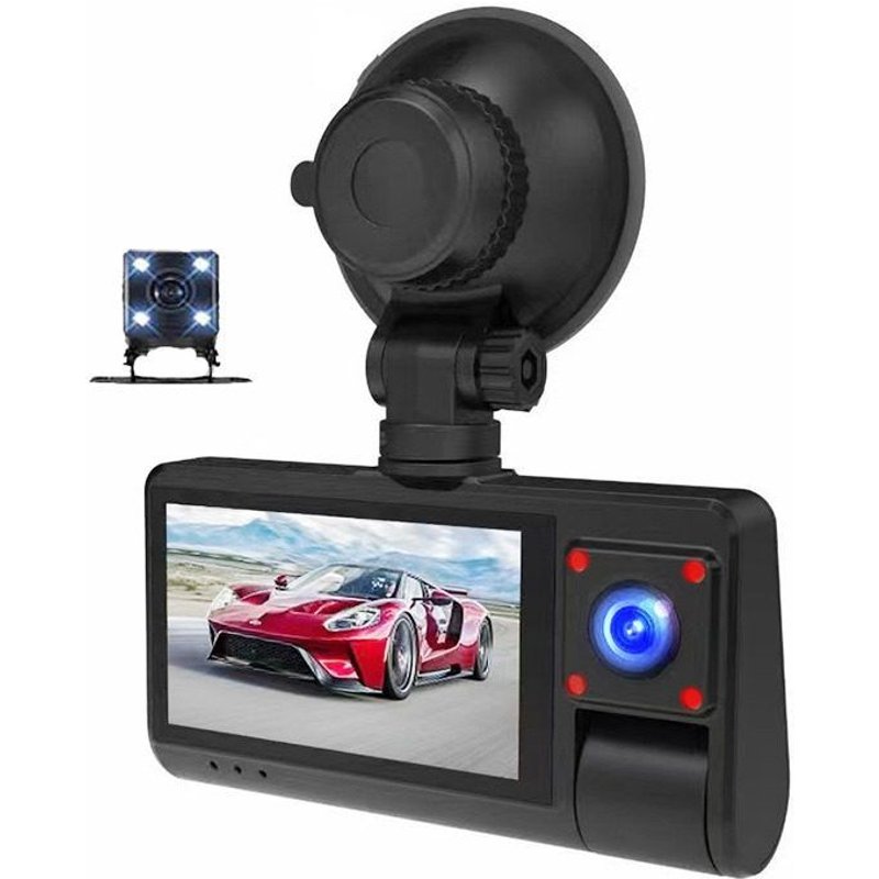 Caméra embarquée G50 à 3 caméras avec vision nocturne infrarouge HD et enregistrement Ultra HD