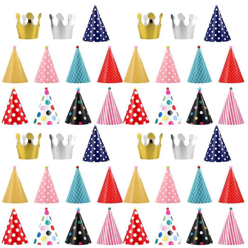 44 Chapeaux D'anniversaire Colorés En Papier Pour Enfants - 44 Bandeaux Pour Bébés Pour Fêtes Et Événements