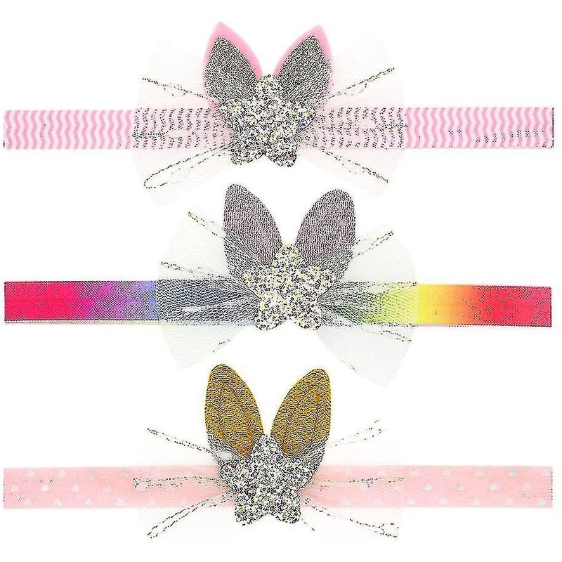 Lot De 3 Bandeaux Oreilles De Lapin Pour Bébé Fille ¿ Adorables Accessoires De Pâques Pour Nouveau-Nés Et Nourrissons