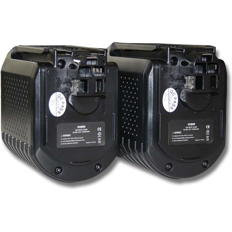 vhbw 2x Batterie remplacement pour Würth 0702300924, 702 300 824, APBO/SL 24V, WA 24V pour outil électrique (3000 mAh, NiMH, 24 V)
