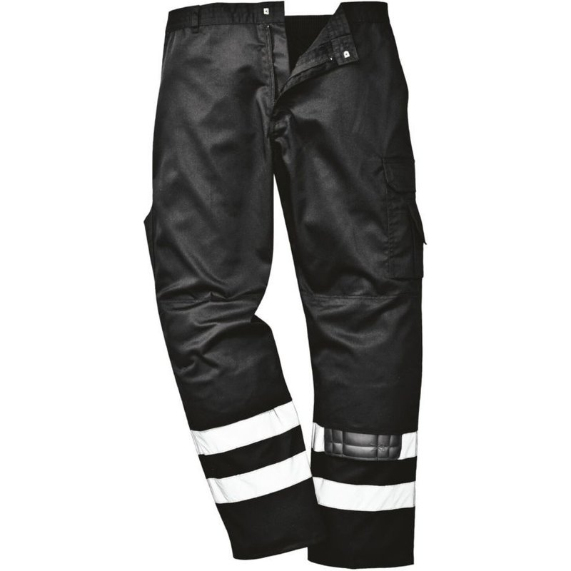 Pantalon à genouilères Portwest Iona bandes réfléchissantes Noir L