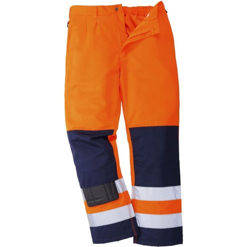 Pantalon Haute visibilité à genouillère Texo Portwest SEVILLE Orange / Marine M