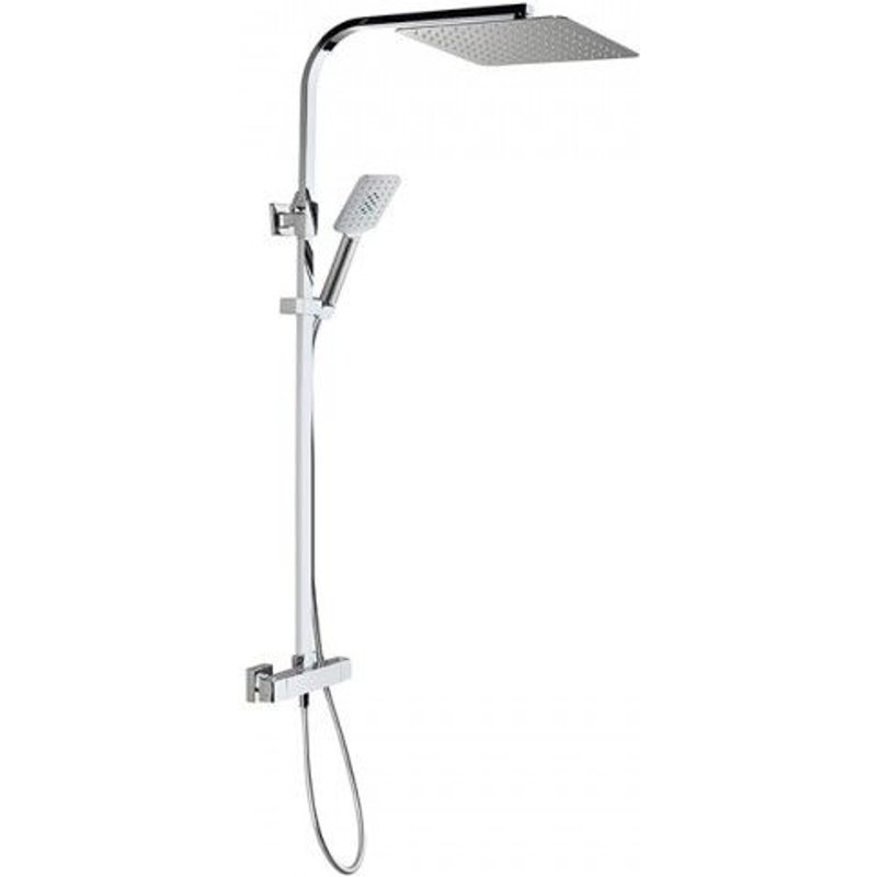 Colonne de douche thermostatique extensible douche de tĂȘte carrĂ©e - chrome - GOSSIP SARODIS