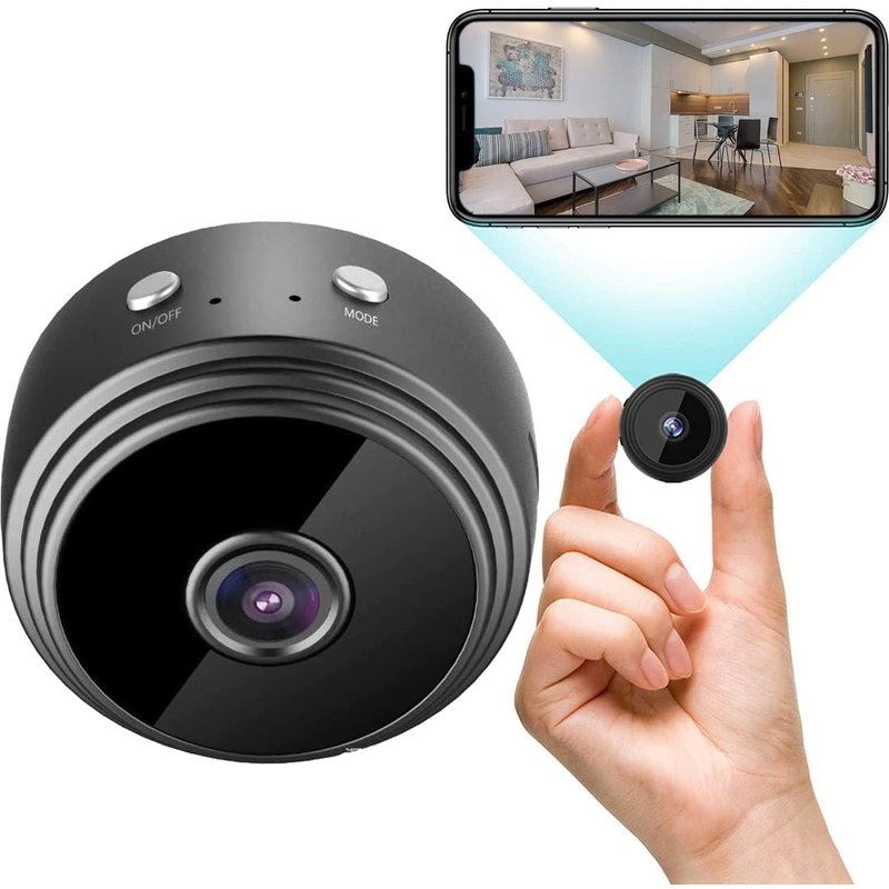 2 pièces Mini Camera Cachee Enregistreur Petite,Full HD 1080P Micro de Surveillance WiFi,Caméra Video Sécurité Bébé sans Fil Hidden ,Interieur/Exterieur, Noir - Nouveau