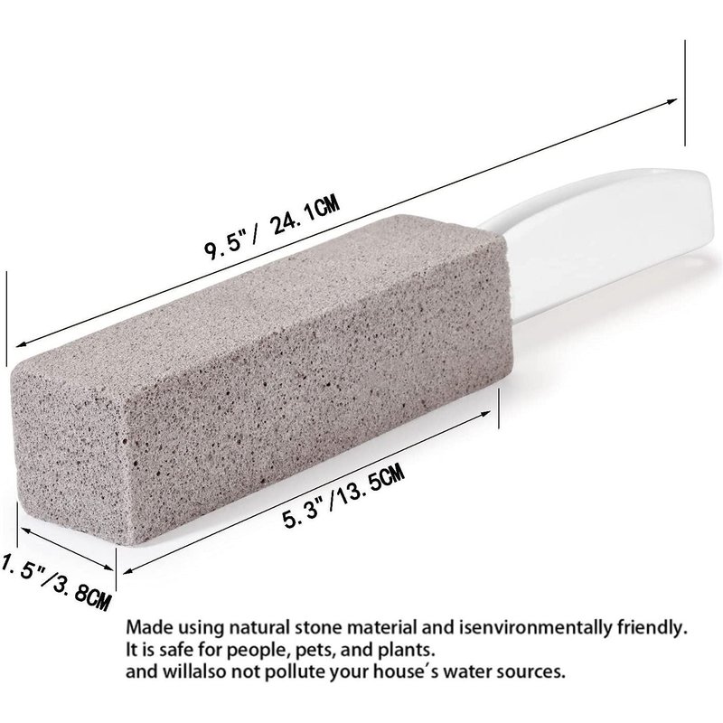 Lot de 2 nettoyants pour cuvette de toilettes en pierre ponce avec poignée ¿ Élimination sans effort des taches d'eau dure pour toilettes et lavabos