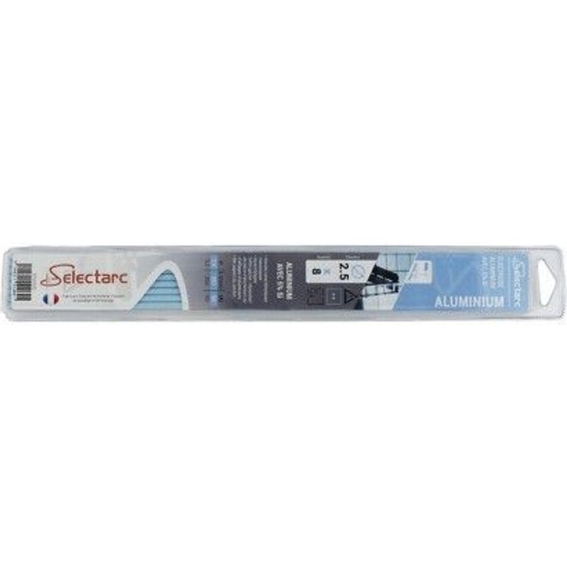 Électrodes aluminium - diamètre 2,5 mm longueur 350 mm - par 8 SELECTARC