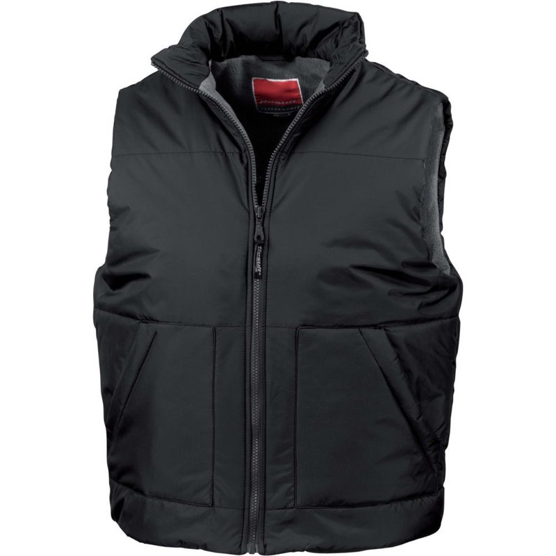 Bodywarmer de travail Result DOUBLÉ POLAIRE Noir L
