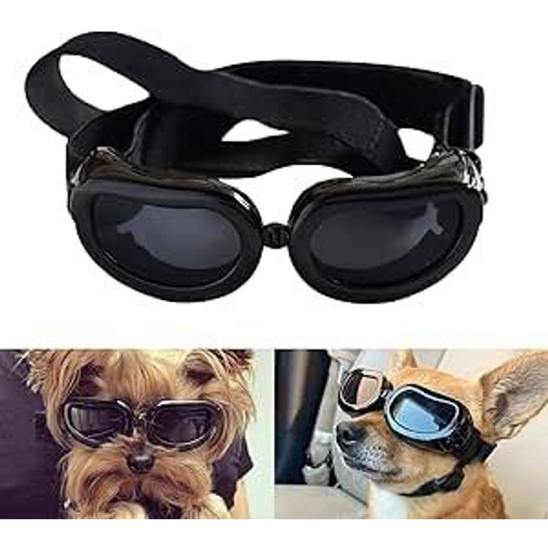 Lunettes De Protection Pour Chien Protection Uv Lunettes De Soleil Pour Chien Lunettes Pour Animaux De Compagnie Avec Sangles Réglables Pour Chats Petits Chiens Noir Mns
