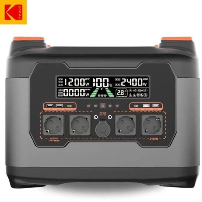 KODAK S2400M Micro onduleur inclus 2047,5Wh Générateur Solaire Portable 4800W ,Station Électrique Portable LiMnFeP04