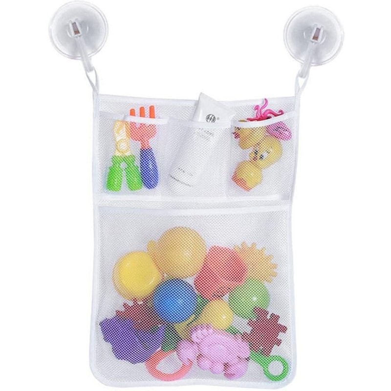 Filet De Rangement Pliable Pour Jouets De Bain Avec Ventouses - Organisez Facilement Les Essentiels De La Salle De Bain Et Les Jouets !