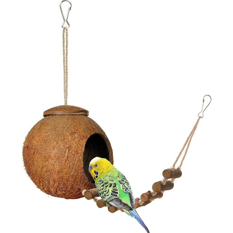Jouets Pour Oiseaux Écologiques Faits À La Main Pour Petits Animaux - Matériaux Naturels Durables, 12"" De Long, Parfaits Pour Jouer !