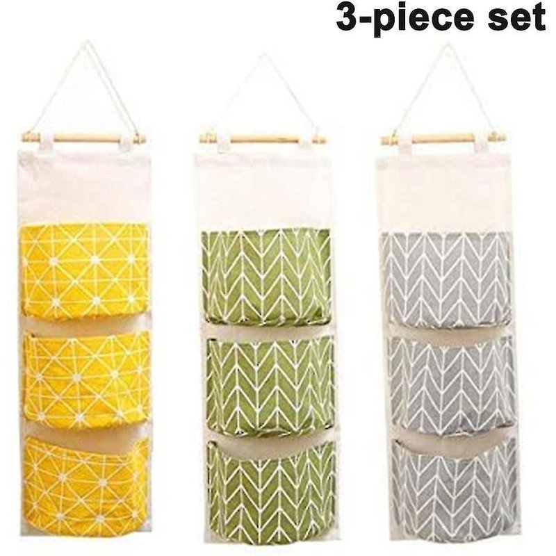 Organiseur De Porte Élégant Et Étanche - Sac De Rangement Mural À 3 Poches Pour Télécommande, Clés Et Autres Objets Essentiels