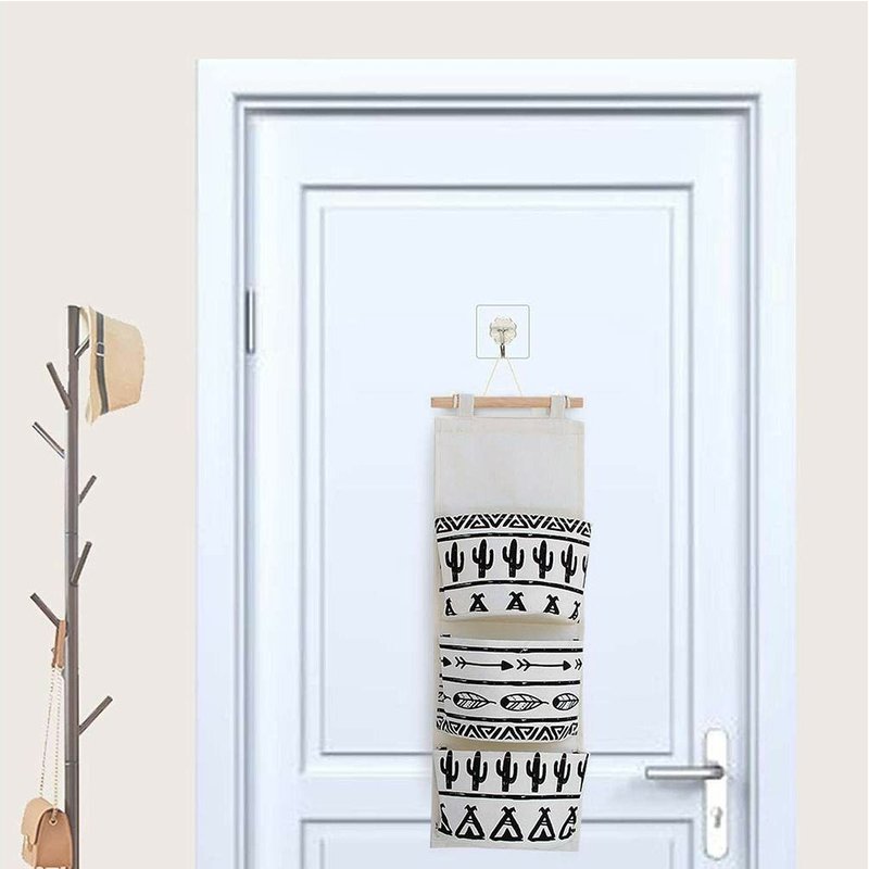 Organiseur Suspendu Élégant À 3 Poches Pour Chambre D'enfant - Solution De Rangement Gain De Place En Coton Et Lin Pour La Maison