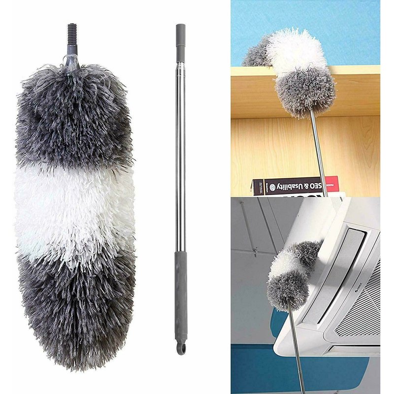 Plumeau télescopique en microfibre BOOMJOY 245 cm - Outil de nettoyage pour hauts plafonds et zones difficiles d'accès