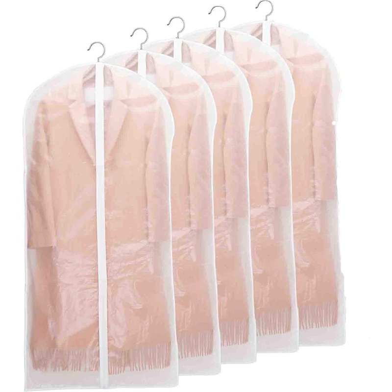 Lot De 5 Housses À Vêtements Transparentes Avec Fermeture Éclair ¿ Housses Durables Pour Un Rangement Et Un Transport Sans Poussière