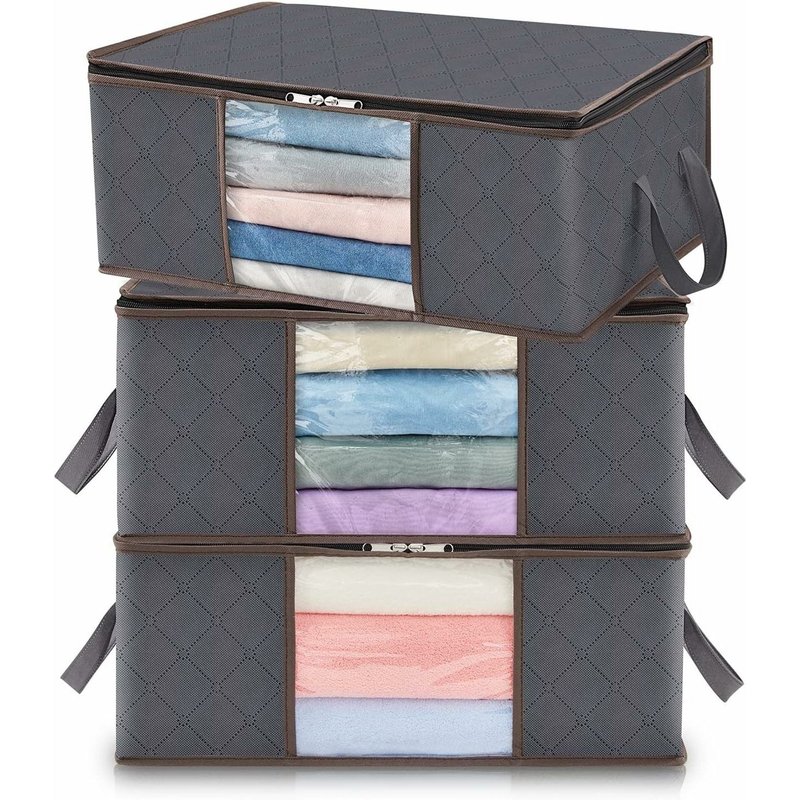 Sac De Rangement Pliable Sous Le Lit 35 L Avec FenĂȘtre Transparente Et Fermetures Ăclair Robustes - Organiseur Peu Encombrant