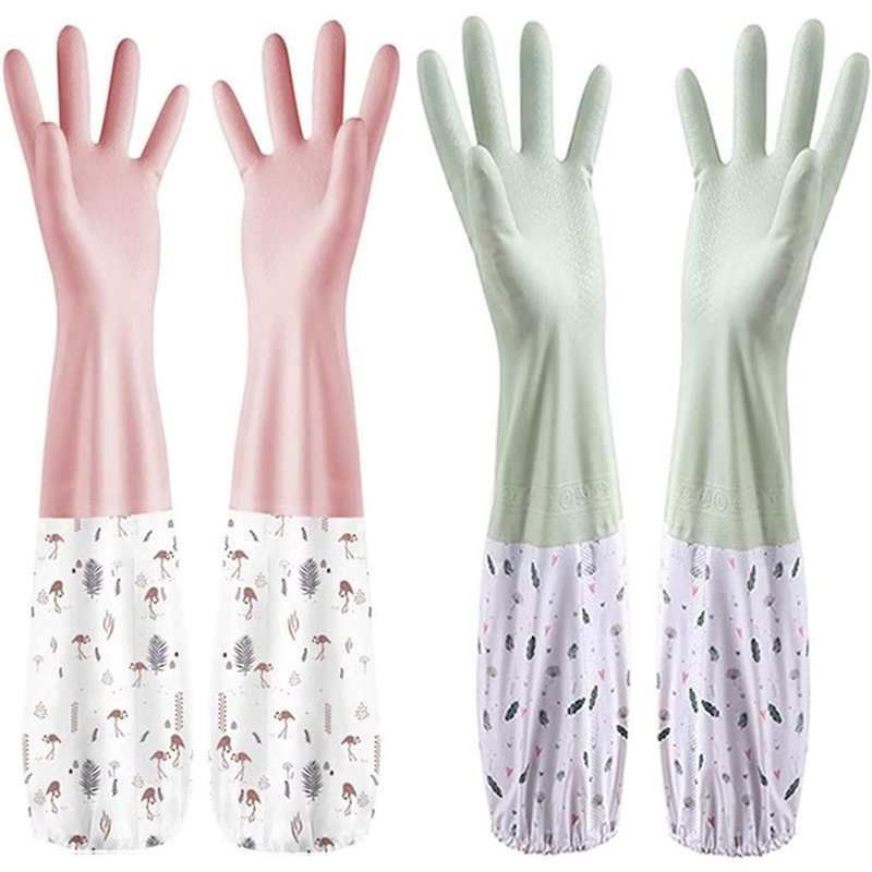 Gants de vaisselle à manches longues résistants à l'huile - 2 paires, antidérapants, durables et confortables pour toutes les tâches de nettoyage