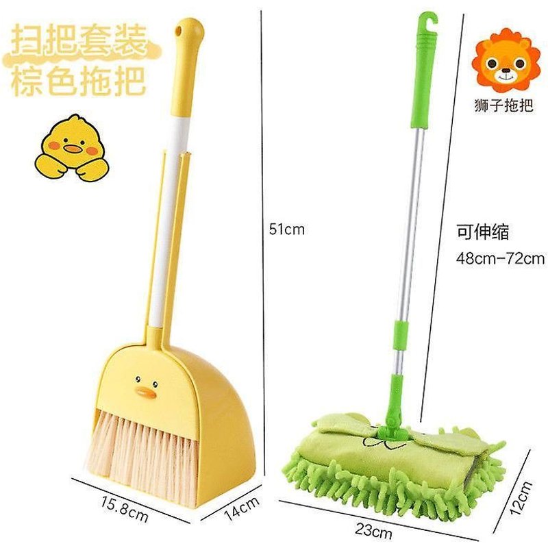 Ensemble De Jeu De Nettoyage Pour Enfants - Balai, Serpillière Et Pelle À Poussière Pour Un Nettoyage Amusant De La Maison - Développe La Motricité Et La Coordination