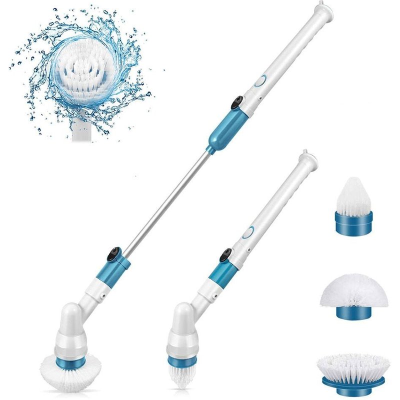 Brosse rotative électrique sans fil ¿ Outil de nettoyage polyvalent avec têtes de brosse interchangeables pour la maison et la voiture