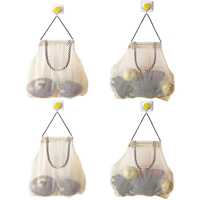 Sac De Rangement En Maille Multifonction Avec Crochet ¿ Sac Fourre-Tout Durable Et Lavable Pour Fruits Et Légumes